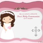 First Communion invitation template for girl