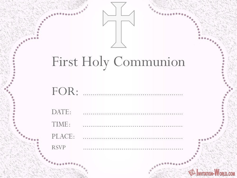 First Communion Invitation Cards Invitation World