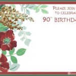 90th birthday invitation blank template