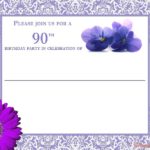 90th birthday invitation card