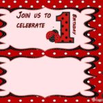 Ladybug First Birthday Invitation Template