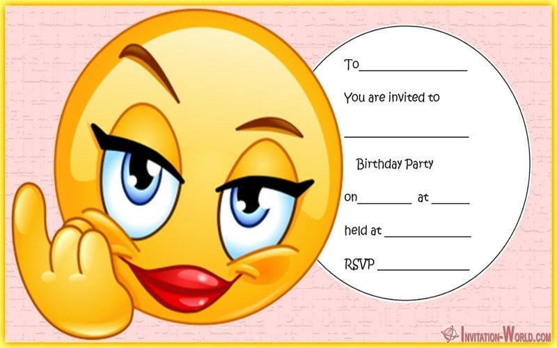 Pink Emoji Birthday Invitation for Girls - Pink Emoji Birthday Invitation for Girls
