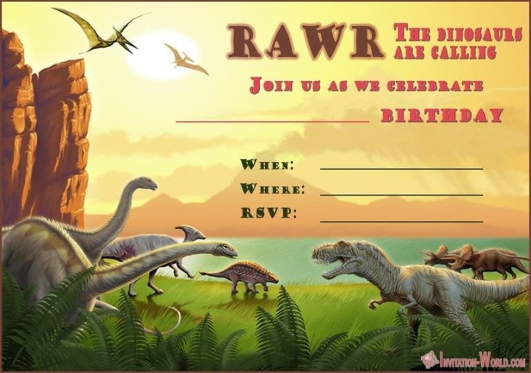 Dinosaur Birthday Invitation - Invitation World