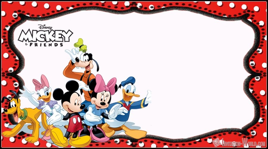 Disney Mickey Friends Invitation Template - Disney Mickey & Friends Invitation Template