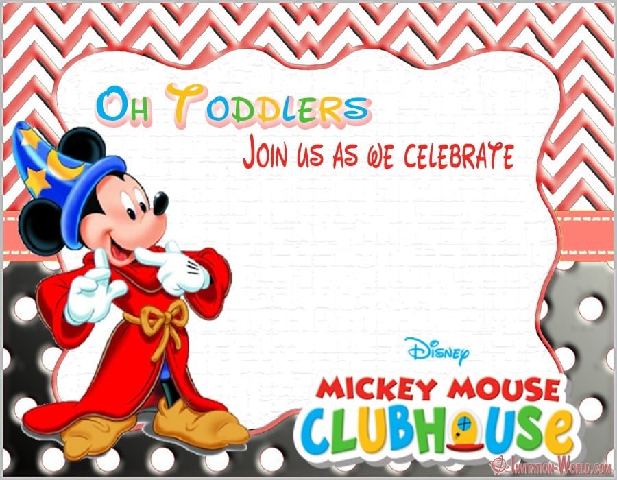 Mickey Mouse Birthday Invitation Template from invitation-world.com