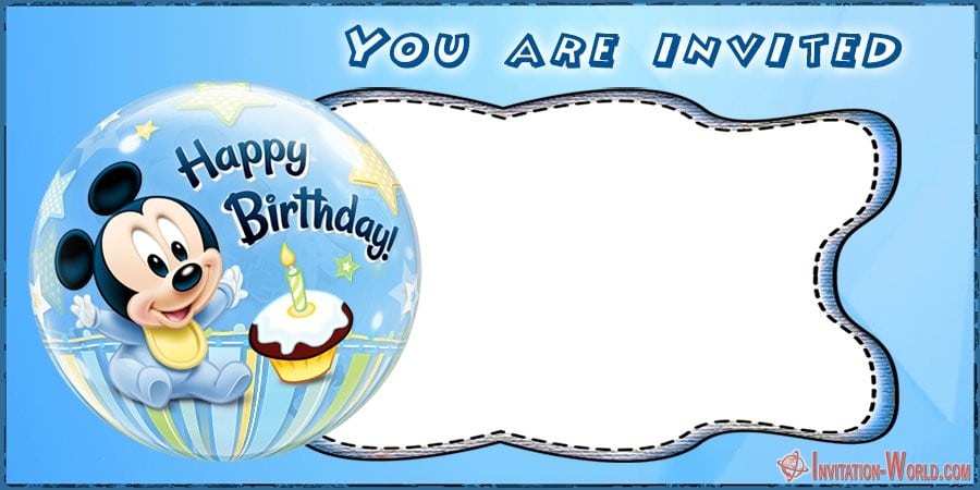 Mickey Mouse Birthday Invitation Template from invitation-world.com