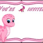 Pink Dinosaur Invitation Template