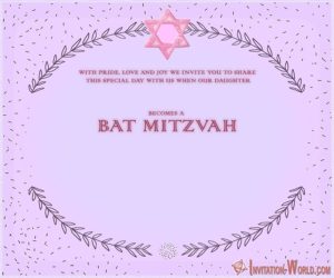 Purple Bat Mitzvah invitation Design