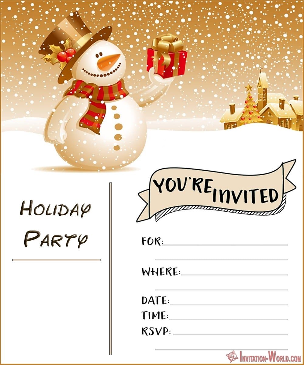 FREE Invitation Template 1000x1200 - Holiday Party Invitations FREE Templates