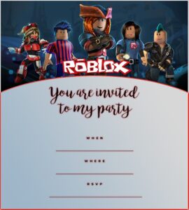 Roblox Birthday Party Invitation Template