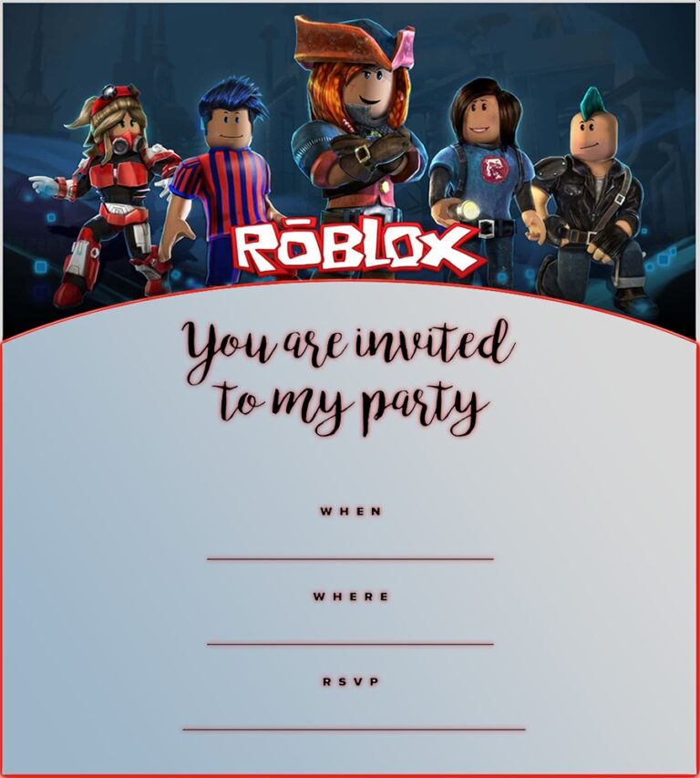 Roblox Birthday Party Invitation Template Invitation World