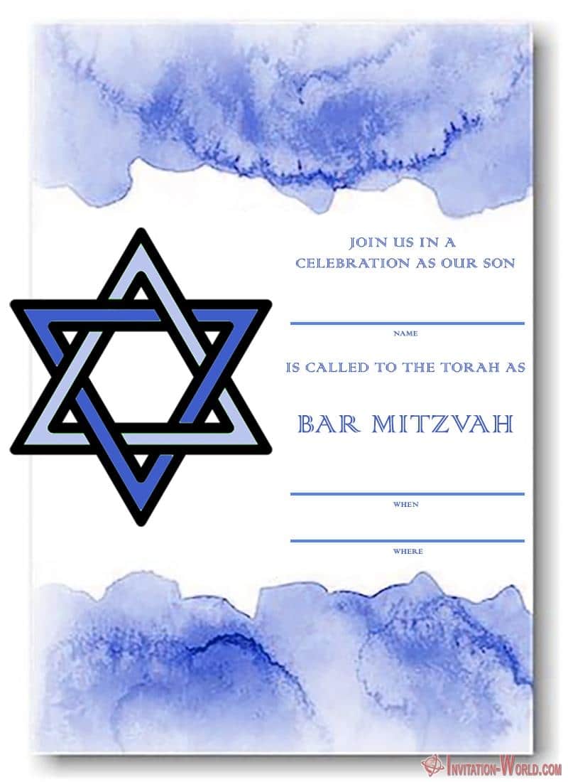 Bar Mitzvah Invitation Templates Easy To Customize Invitation World
