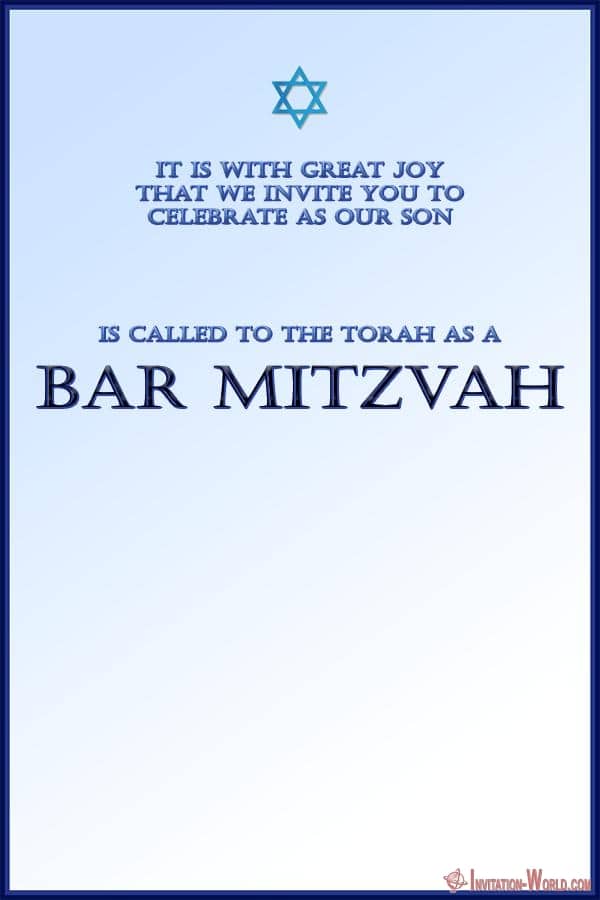 Bar Mitzvah Invitation Templates Easy To Customize Invitation World
