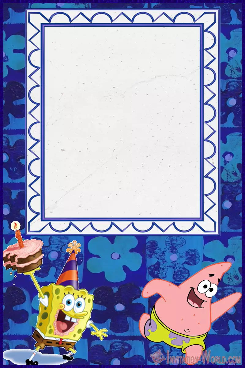 SpongeBob SquarePants Birthday Invitation - Free Printable SpongeBob SquarePants Invitation Templates
