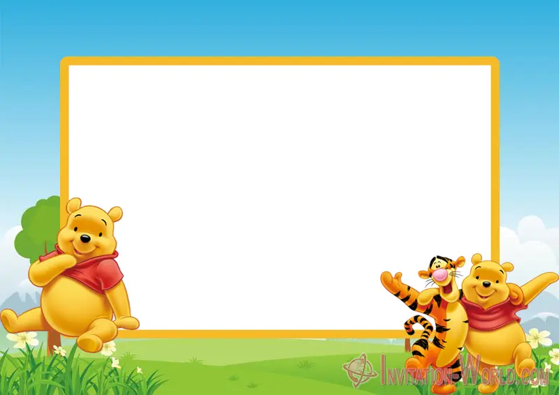 Free Online Winnie The Pooh Invitation Template - Custom Winnie The Pooh Invitation Cards