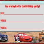 Free Printable Cars Birthday Party Invitation Template
