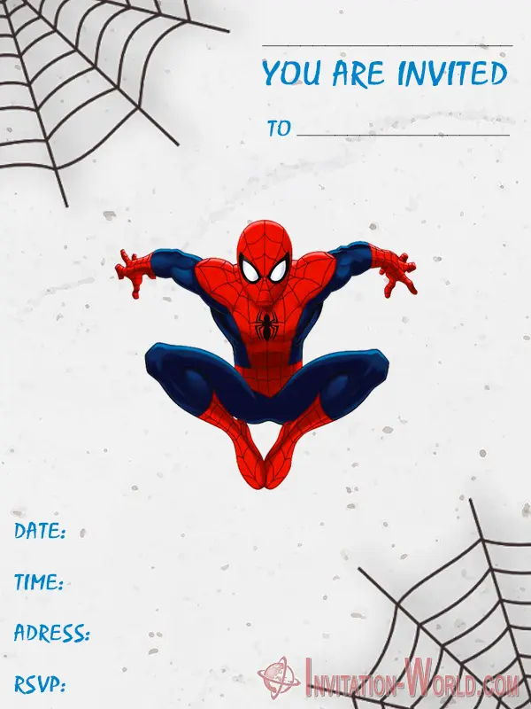 +10 Printable Spiderman Birthday Party Invitation Templates