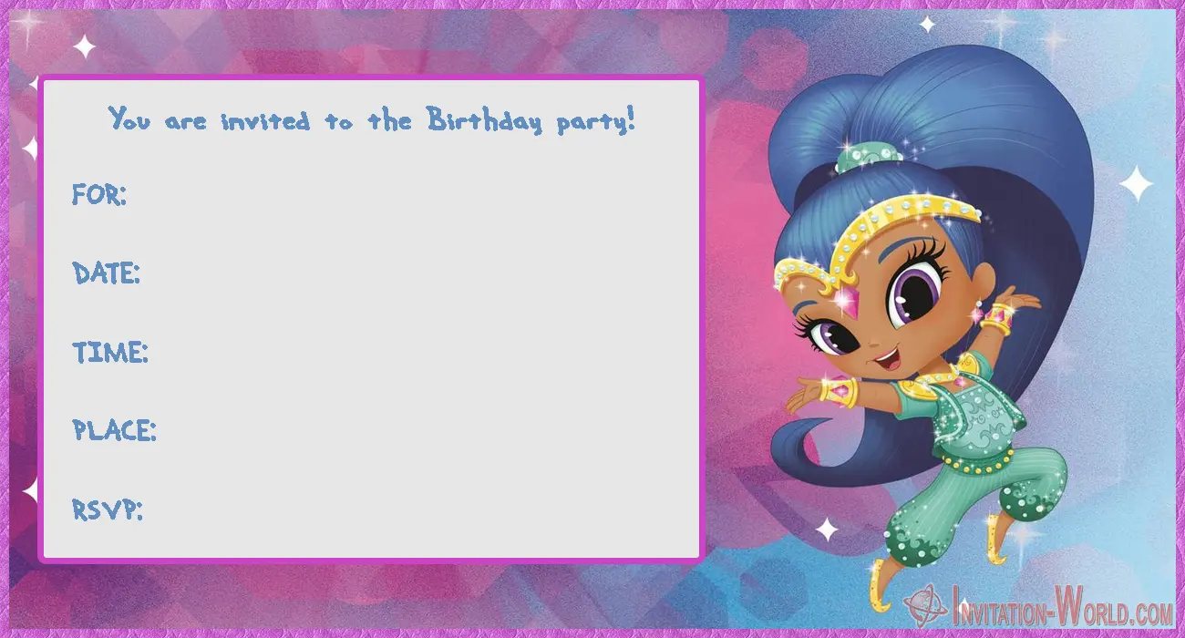 Free Printable Shimmer and Shine Birthday Party Invitation Template | Invitation World
