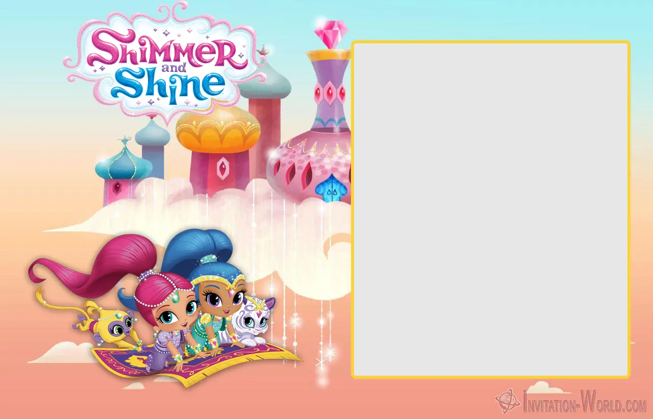 Free Printable Shimmer and Shine Invitation Card | Invitation World