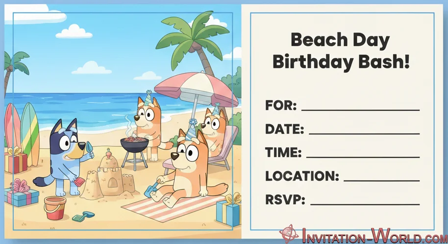 Bluey Blank Birthday Invitation | Wackadoo! The Best Free Bluey Invitation Templates for Your Party Bluey Blank Birthday Invitation | Invitation World
