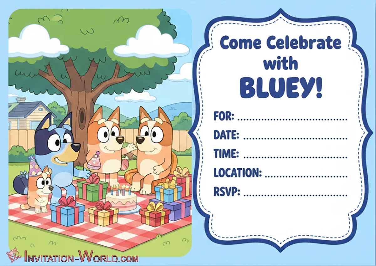 Bluey Blank Template | Wackadoo! The Best Free Bluey Invitation Templates for Your Party Bluey Blank Template | Invitation World
