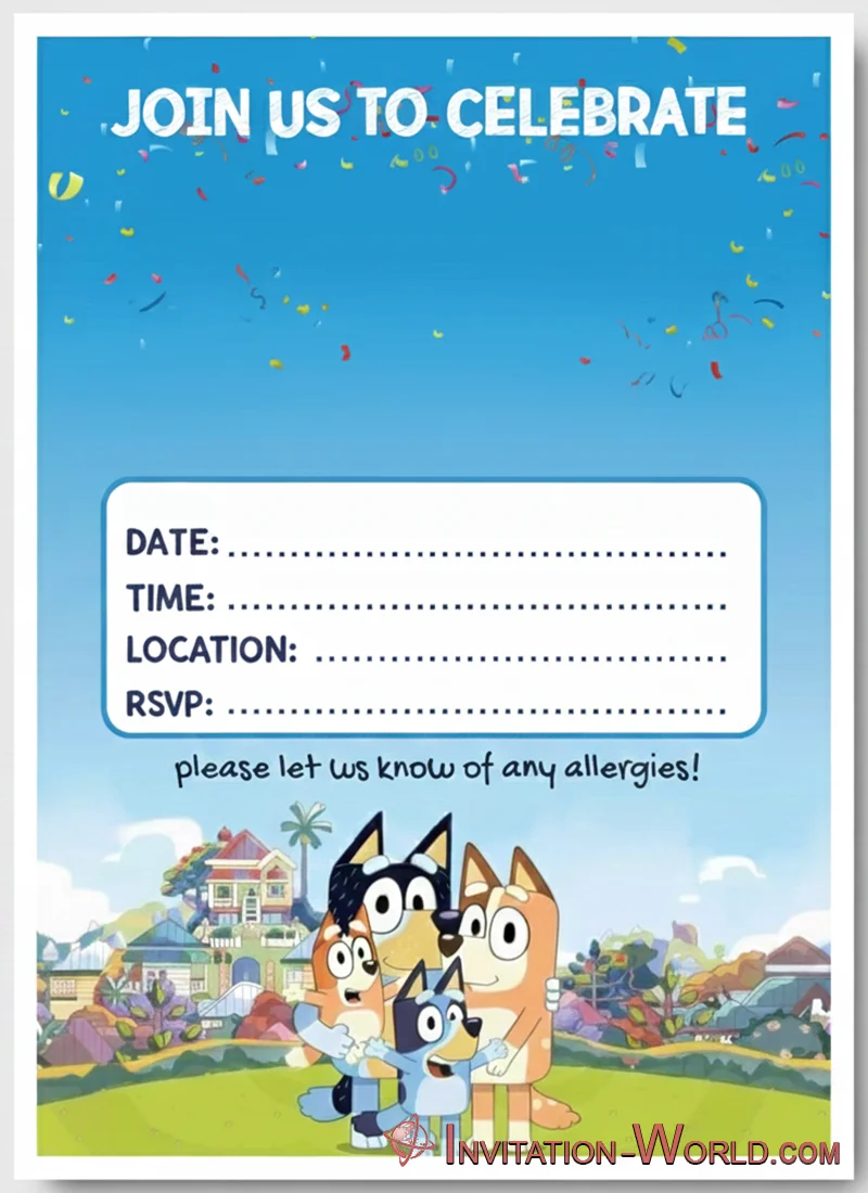 Bluey Editable Template | Wackadoo! The Best Free Bluey Invitation Templates for Your Party Bluey Editable Template | Invitation World