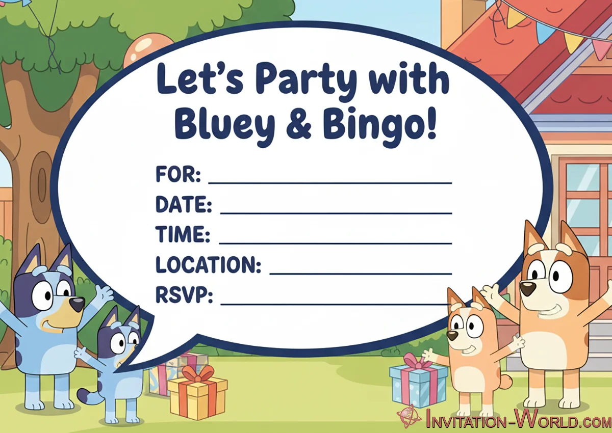 Bluey Invitation Layout | Wackadoo! The Best Free Bluey Invitation Templates for Your Party Bluey Invitation Layout | Invitation World