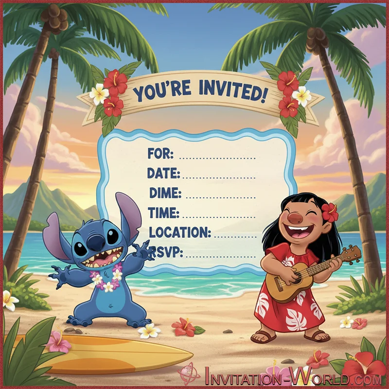 Lilo and Stich Birthday Invitation | Invitation World