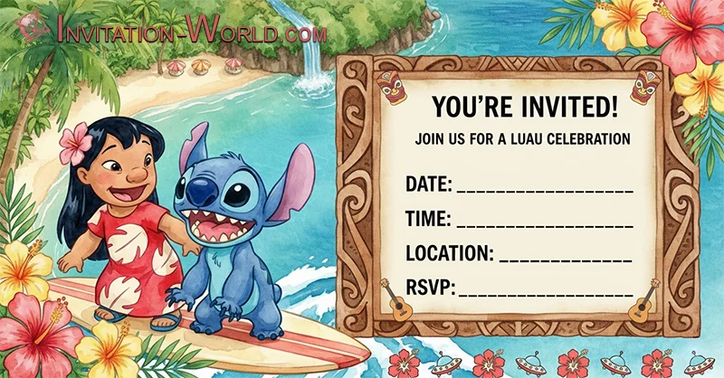 Lilo and Stich Digital Invitation | Invitation World
