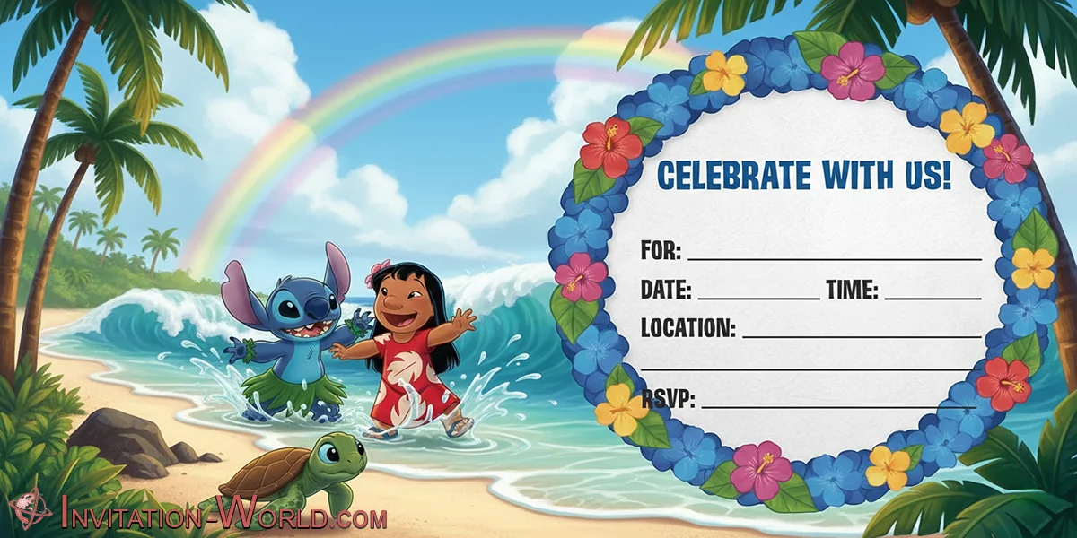 Lilo and Stich Free Template | Invitation World