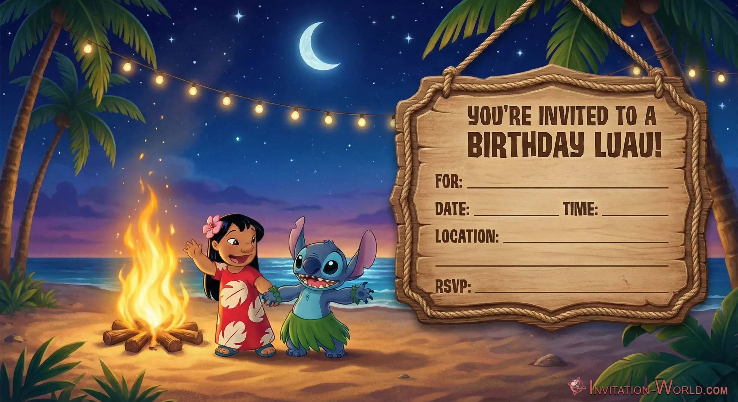Lilo and Stich Invitation Layout | Invitation World