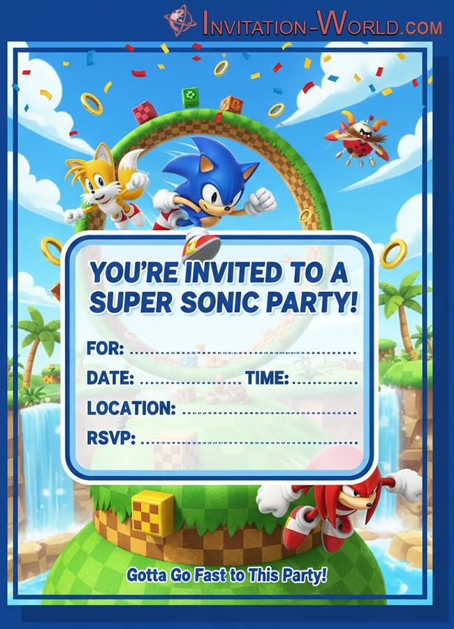 Sonic Birthday Invitation | Invitation World
