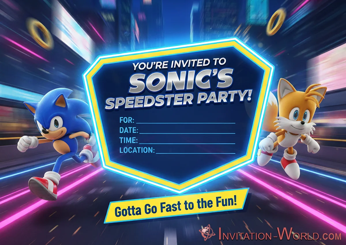 Sonic Blank Birthday Invitation | Invitation World
