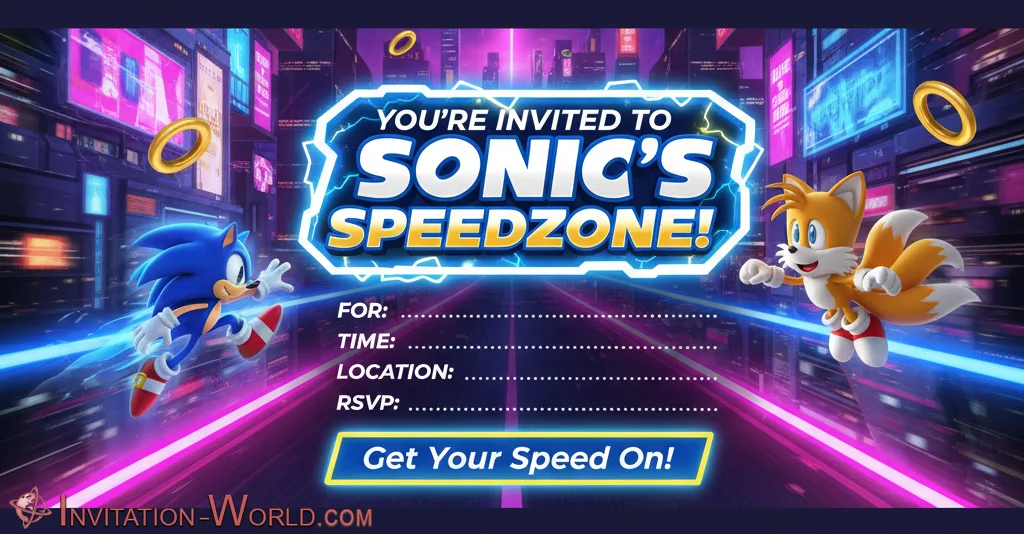 Sonic Free Invitation Template | Invitation World