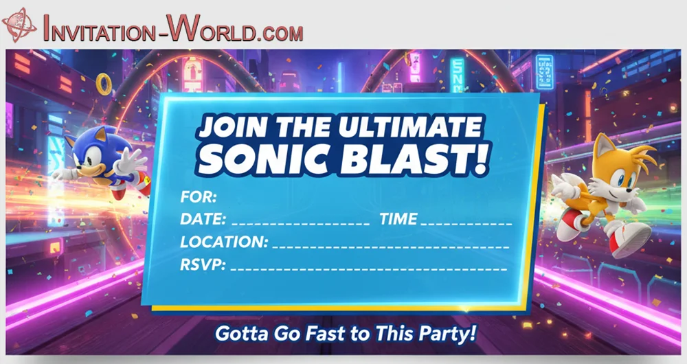 Sonic Free Printable Invitation | Invitation World