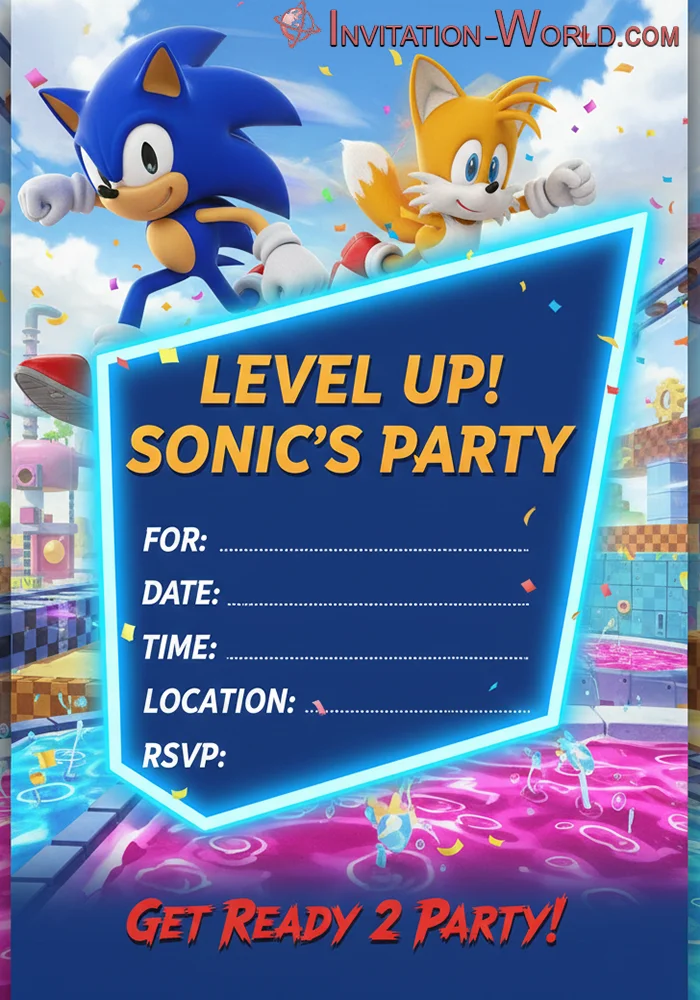 Sonic Free Template | Invitation World