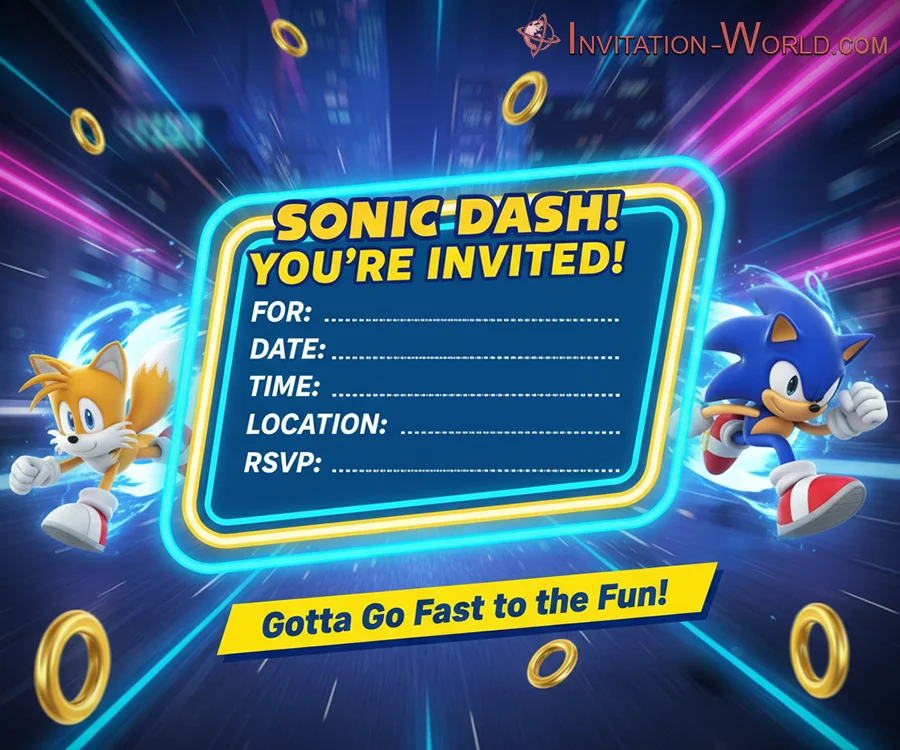 Sonic Invitation Card | Invitation World