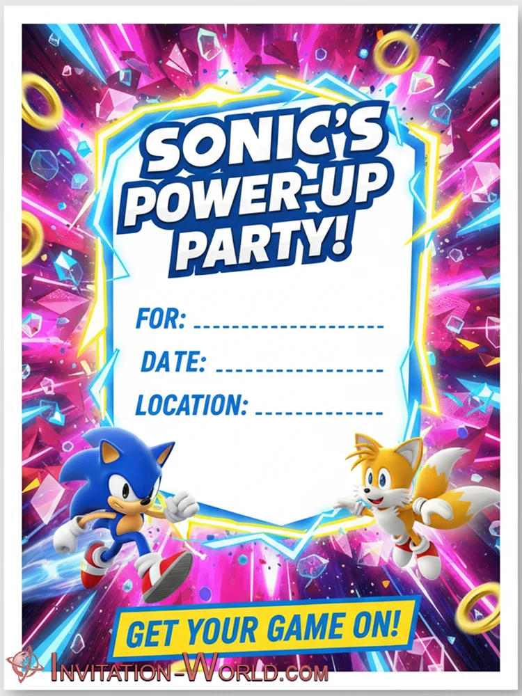 Sonic Invitation Template | Invitation World