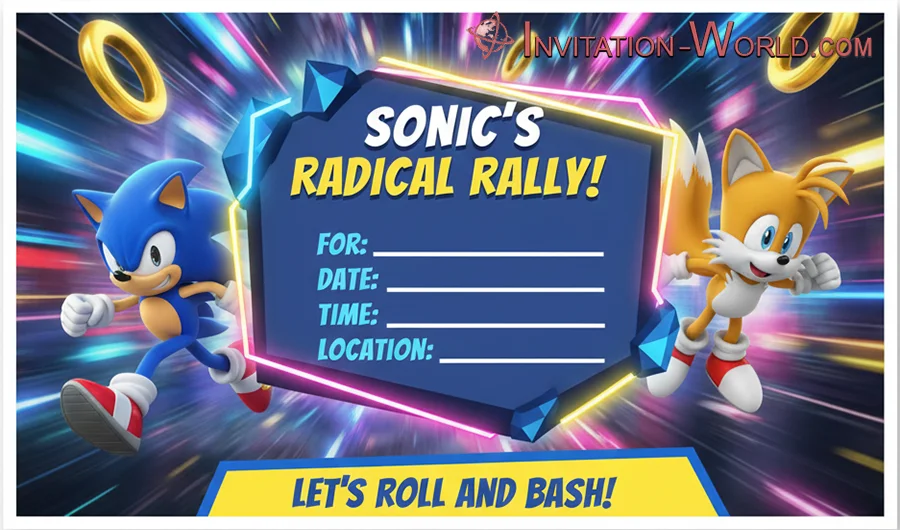 Sonic Party Invitation | Invitation World