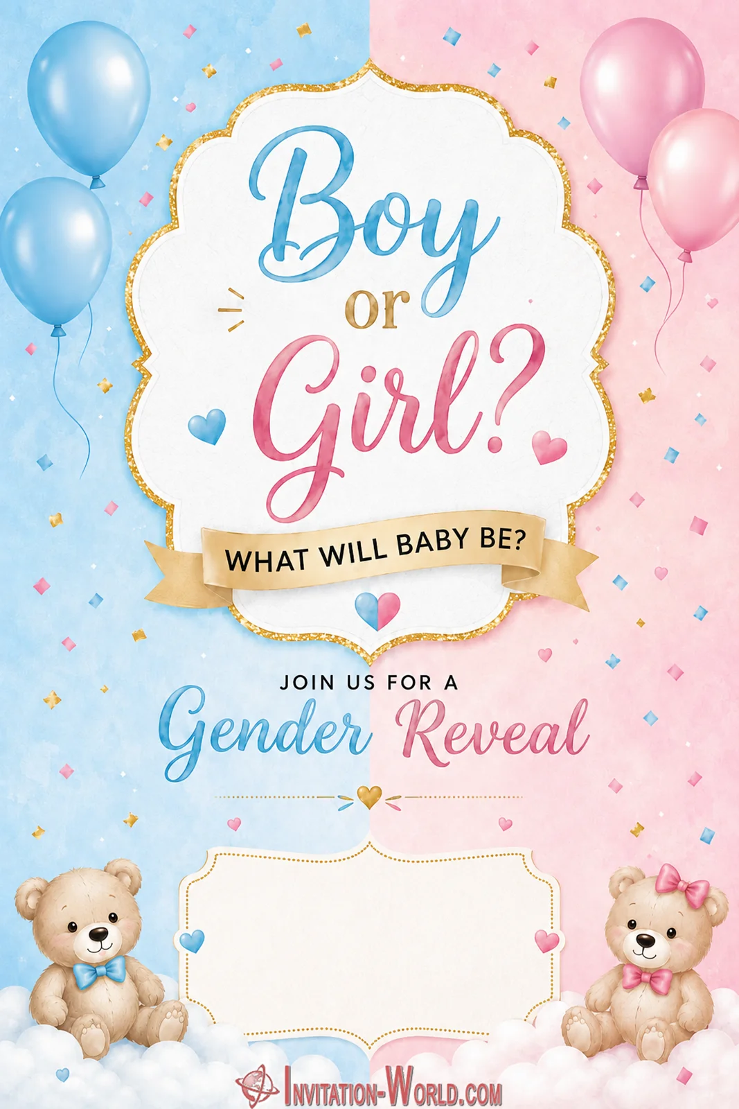 Blank Gender Reveal Invitation Template Blank Gender Reveal Invitation Template | Invitation World