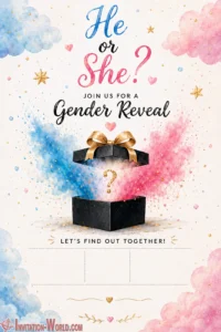Blank Gender Reveal Invitation for Boy or Girl | Invitation World