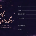 Celestial Rose Gold Bat Mitzvah Invitation Template copy