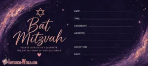 Celestial Rose Gold Bat Mitzvah Invitation Template copy