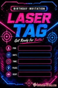 Laser Tag Birthday Invitation