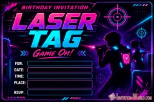 Laser Tag Birthday Invitation Template