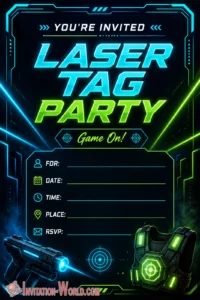 Laser Tag Party Invitation