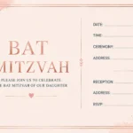 Modern Rose Gold Bat Mitzvah Invitation Template