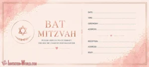 Modern Rose Gold Bat Mitzvah Invitation Template