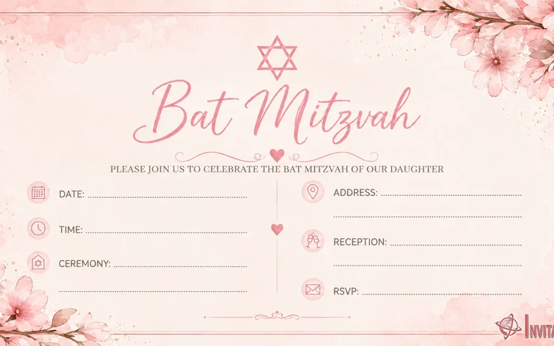 Free Bat Mitzvah Invitation Templates ✡️ Digital Edition