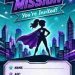 Wonder Woman Superhero Blank Invitation | Invitation World